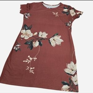 Floral Kids Dress in Brown and Cream